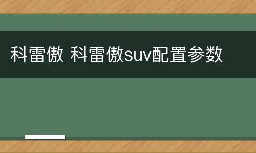 科雷傲 科雷傲suv配置参数