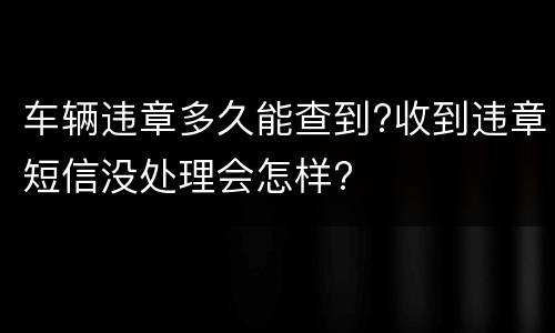 车辆违章多久能查到?收到违章短信没处理会怎样?