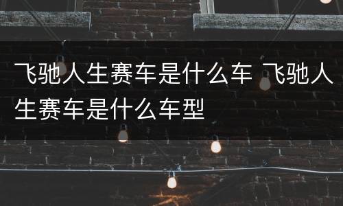 飞驰人生赛车是什么车 飞驰人生赛车是什么车型