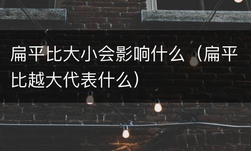 扁平比大小会影响什么（扁平比越大代表什么）