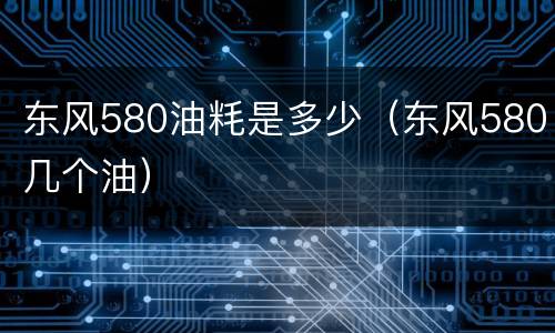 东风580油粍是多少（东风580几个油）