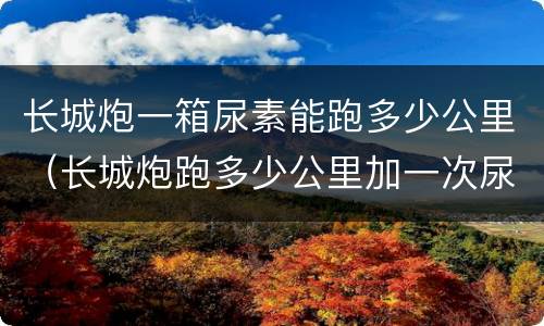 长城炮一箱尿素能跑多少公里（长城炮跑多少公里加一次尿素）