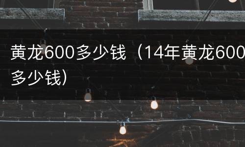 黄龙600多少钱（14年黄龙600多少钱）