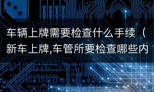 车辆上牌需要检查什么手续（新车上牌,车管所要检查哪些内容）