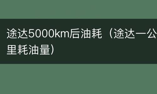 途达5000km后油耗（途达一公里耗油量）