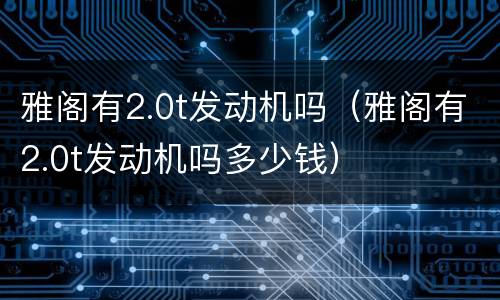雅阁有2.0t发动机吗（雅阁有2.0t发动机吗多少钱）