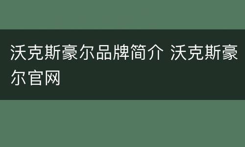 沃克斯豪尔品牌简介 沃克斯豪尔官网