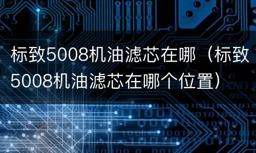标致5008机油滤芯在哪（标致5008机油滤芯在哪个位置）