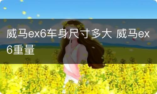 威马ex6车身尺寸多大 威马ex6重量