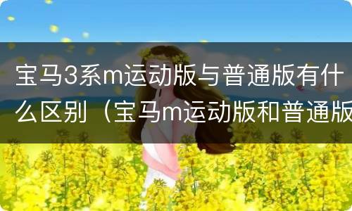 宝马3系m运动版与普通版有什么区别（宝马m运动版和普通版区别）
