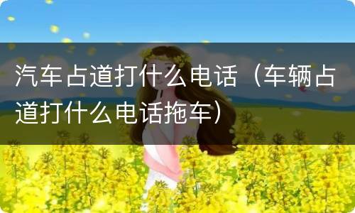 汽车占道打什么电话（车辆占道打什么电话拖车）