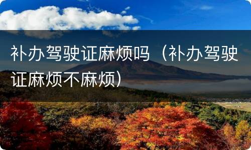 补办驾驶证麻烦吗（补办驾驶证麻烦不麻烦）