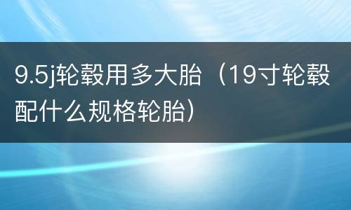 9.5j轮毂用多大胎（19寸轮毂配什么规格轮胎）