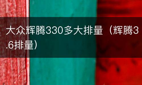 大众辉腾330多大排量（辉腾3.6排量）