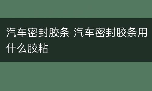 汽车密封胶条 汽车密封胶条用什么胶粘