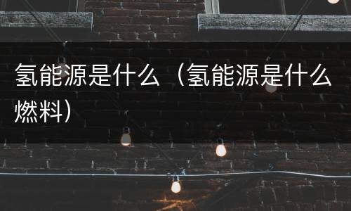 氢能源是什么（氢能源是什么燃料）
