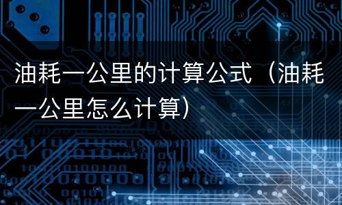 油耗一公里的计算公式（油耗一公里怎么计算）