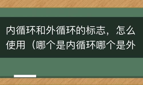 内循环和外循环的标志，怎么使用（哪个是内循环哪个是外循环标志）