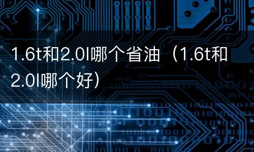 1.6t和2.0l哪个省油（1.6t和2.0l哪个好）