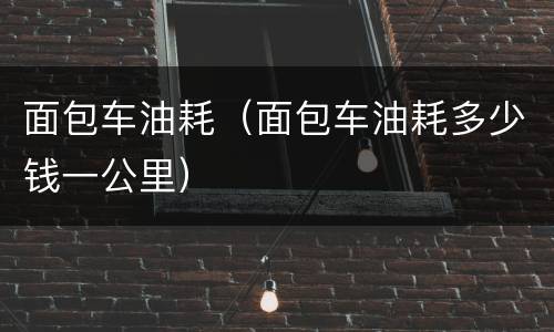 面包车油耗（面包车油耗多少钱一公里）