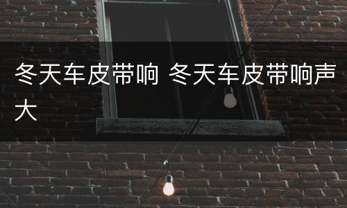 冬天车皮带响 冬天车皮带响声大