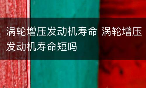 涡轮增压发动机寿命 涡轮增压发动机寿命短吗
