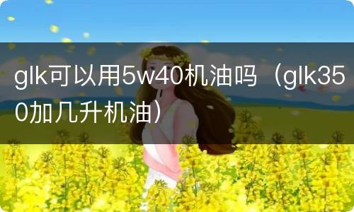 glk可以用5w40机油吗（glk350加几升机油）
