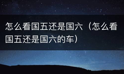 怎么看国五还是国六（怎么看国五还是国六的车）