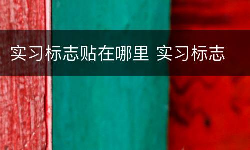 实习标志贴在哪里 实习标志