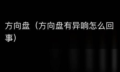 方向盘（方向盘有异响怎么回事）