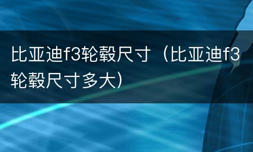 比亚迪f3轮毂尺寸（比亚迪f3轮毂尺寸多大）