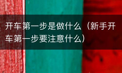 开车第一步是做什么（新手开车第一步要注意什么）