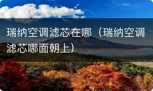瑞纳空调滤芯在哪（瑞纳空调滤芯哪面朝上）