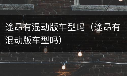 途昂有混动版车型吗（途昂有混动版车型吗）