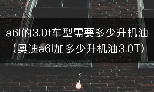 a6l的3.0t车型需要多少升机油（奥迪a6l加多少升机油3.0T）