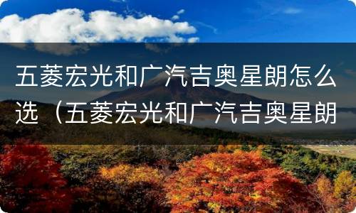 五菱宏光和广汽吉奥星朗怎么选（五菱宏光和广汽吉奥星朗怎么选比较好）