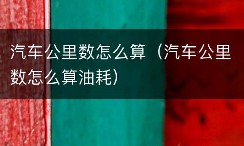汽车公里数怎么算（汽车公里数怎么算油耗）