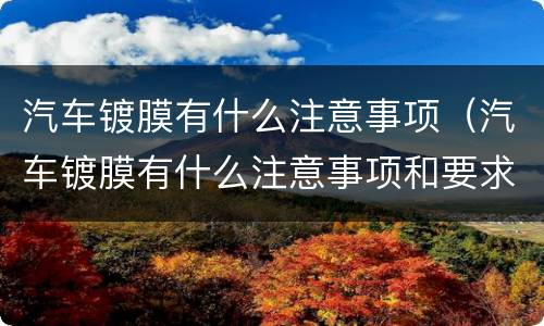 汽车镀膜有什么注意事项（汽车镀膜有什么注意事项和要求）