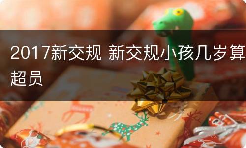 2017新交规 新交规小孩几岁算超员