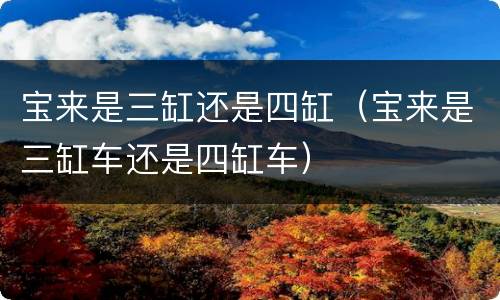 宝来是三缸还是四缸（宝来是三缸车还是四缸车）
