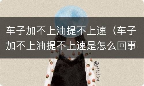 车子加不上油提不上速（车子加不上油提不上速是怎么回事）