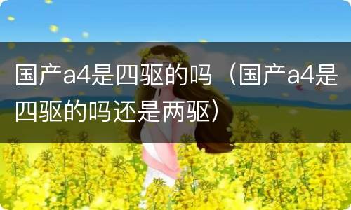 国产a4是四驱的吗（国产a4是四驱的吗还是两驱）