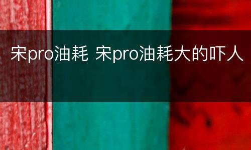 宋pro油耗 宋pro油耗大的吓人