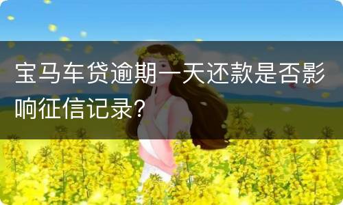 宝马车贷逾期一天还款是否影响征信记录？