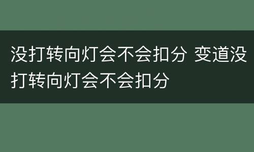 没打转向灯会不会扣分 变道没打转向灯会不会扣分