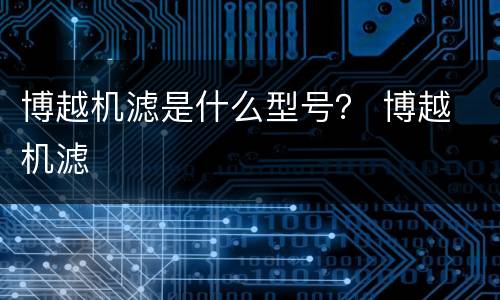 博越机滤是什么型号？ 博越 机滤
