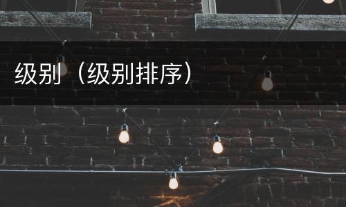 级别（级别排序）