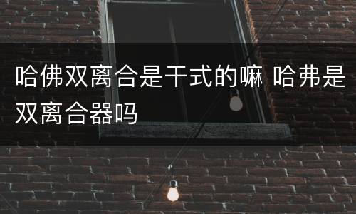 哈佛双离合是干式的嘛 哈弗是双离合器吗