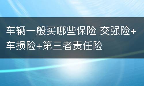 车辆一般买哪些保险 交强险+车损险+第三者责任险