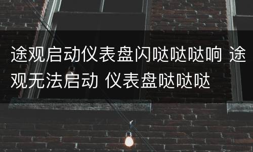 途观启动仪表盘闪哒哒哒响 途观无法启动 仪表盘哒哒哒